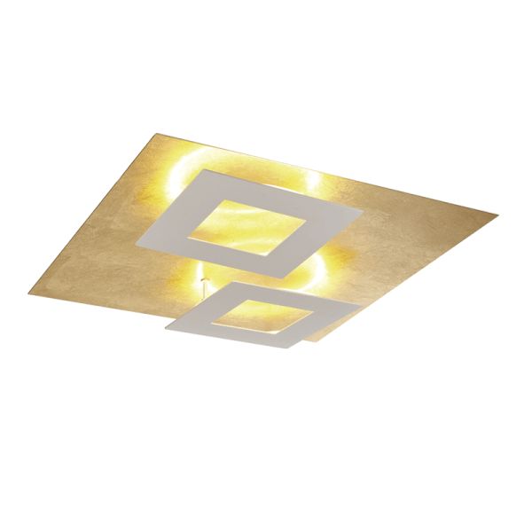 Plafón LED Dalia blanco y oro moderno