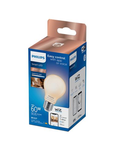 Bombilla LED A60 Cristal Mate 7W - 60W Wiz Regulable tono de luz 2700-6500K 8719514371965 | LeonLeds