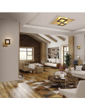 Plafón LED Dalia corten-oro 48W ambiente