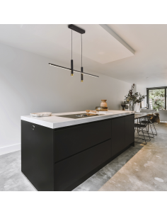 Lâmpada LED Sparta 30W preto e dourado 2