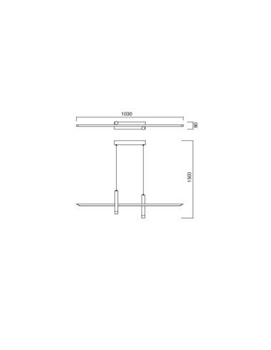 Lámpara LED Esparta blanco y oro grande medidas