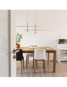 Lámpara LED Esparta blanco y oro grande 2