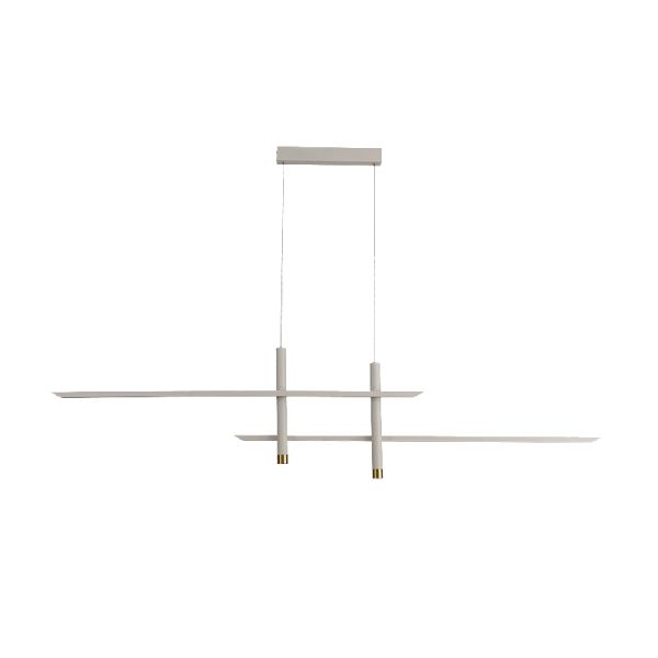 Candeeiro LED Sparta branco e dourado grande