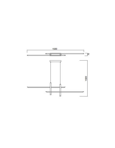 Lámpara LED de techo negro y oro grande 50W medidas