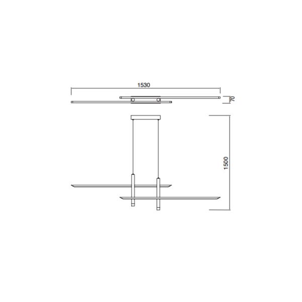 Lámpara LED de techo negro y oro grande 50W medidas