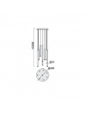 Lámpara LED colgante multicolor Cala de 8 luces  medidas