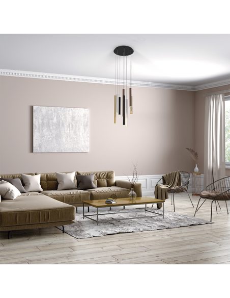 Candeeiro suspenso LED multicolorido Cala com 8 luzes ambiente