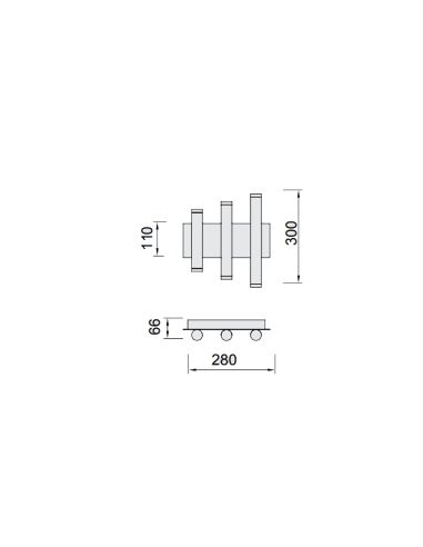 Aplique de pared LED Cala moderno 36W medidas