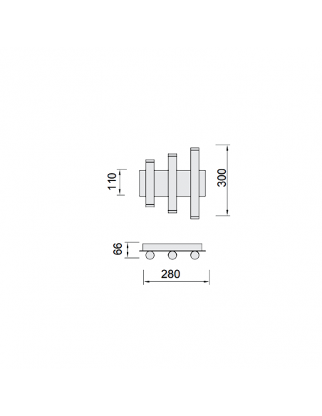 Aplique de pared LED Cala moderno 36W medidas