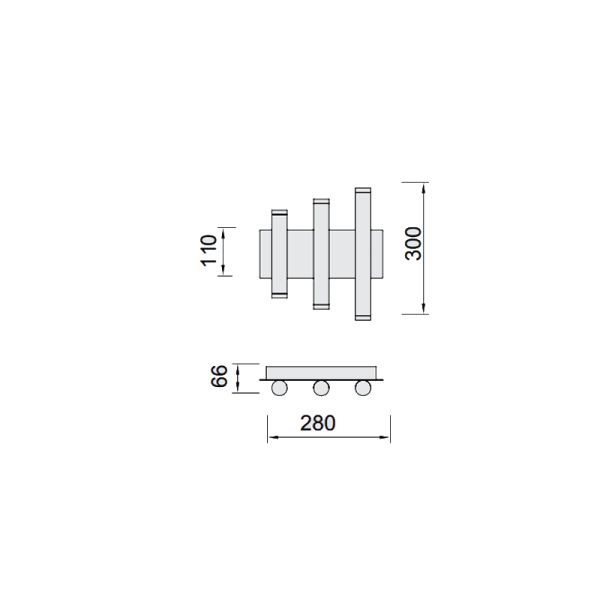 Aplique de pared LED Cala moderno 36W medidas