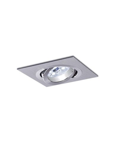 Aro Empotrable BPM 3011 Caudrado Aliminio cepillado y pulido Mini Catli para Bombilla LED GU10 o MR16 | LeonLeds