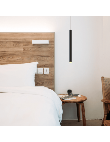 Candeeiro de tecto LED Cala preto ambiente