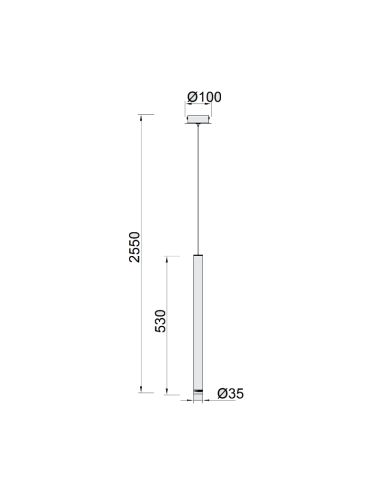 Lámpara colgante LED Cala oro 6W medidas