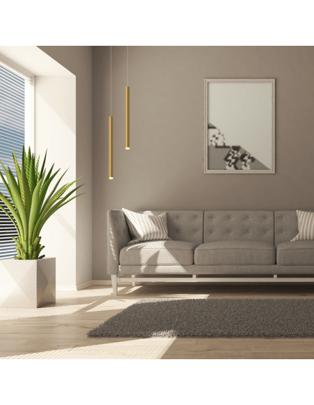 Lámpara colgante LED Cala oro 6W ambiente