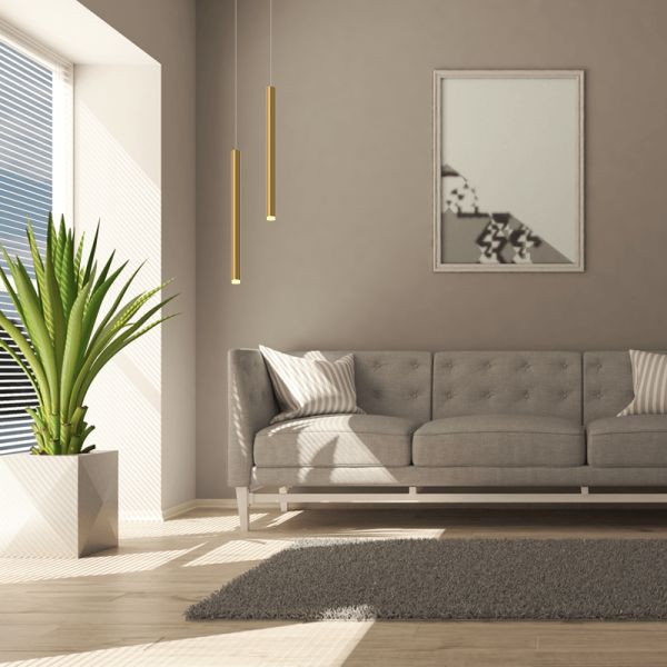 Lámpara colgante LED Cala oro 6W ambiente