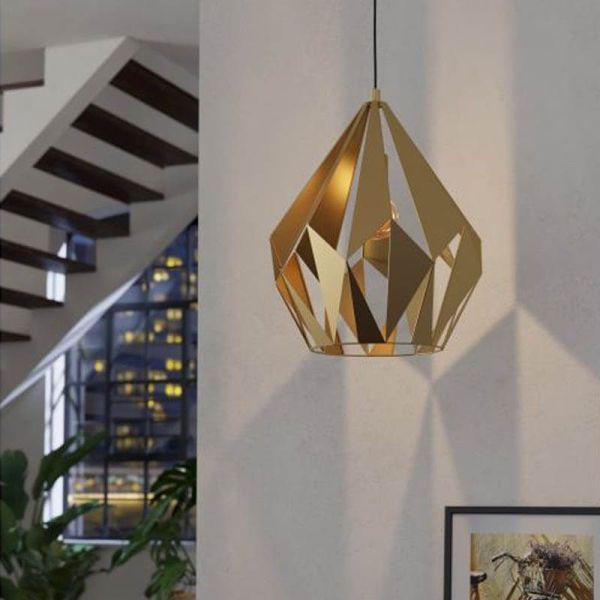 Luminária de teto grande dourada em estilo vintage 43815 Eglo | LeonLeds