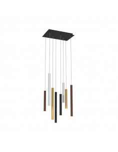 Lámpara colgante LED Cala rectangular 8 luces