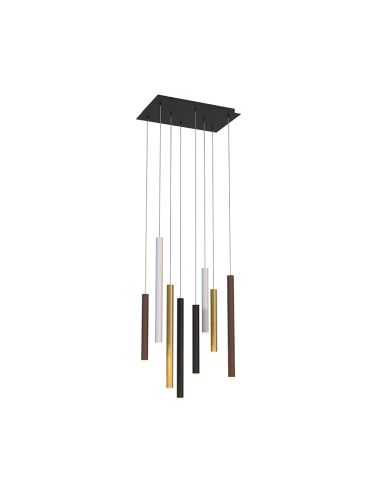 Lámpara colgante LED Cala rectangular 8 luces