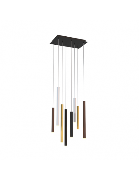 Suspension LED Cala rectangulaire, 8 lumières