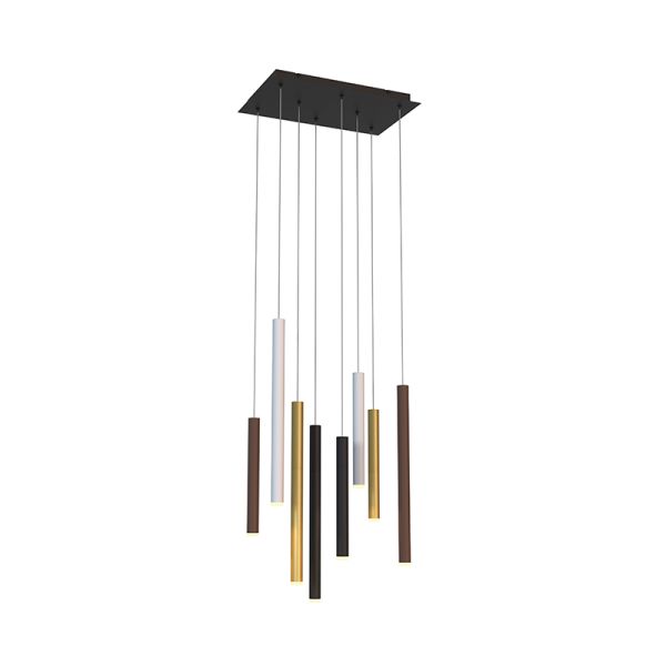 Suspension LED Cala rectangulaire, 8 lumières