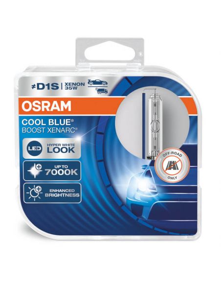 Ampoules Xénon D1S lumière très blanche 7000K Cool Blue Boost 66140CBB-HCB Osram | leonleds