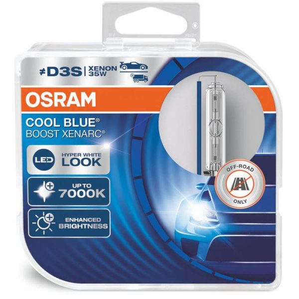 Bombillas Xenon efecto LED D3S 7000K Cool Blue Boost 66340CBB-HCB Osram | LeonLeds