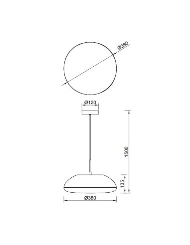 Lámpara de techo Kazz moderna en acabado madera pequeña