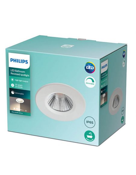 Foco empotrable estanco Dive IP65R SL261 5,5W 410Lm Dimmable Luz Natural 4000K 8719514253582 | LeonLeds