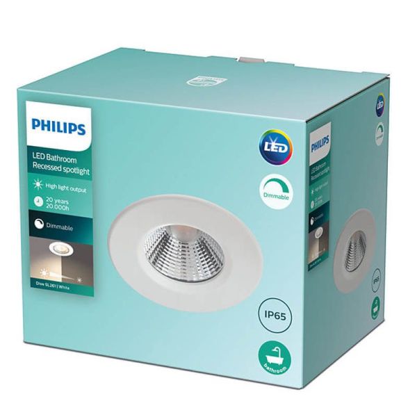 Foco empotrable estanco Dive IP65R SL261 5,5W 410Lm Dimmable Luz Natural 4000K 8719514253582 | LeonLeds