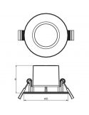 Dimensione Foco empotrable estanco Dive IP65R SL261 5,5W 410Lm Dimmable Luz Natural 4000K 8719514253582 | LeonLeds