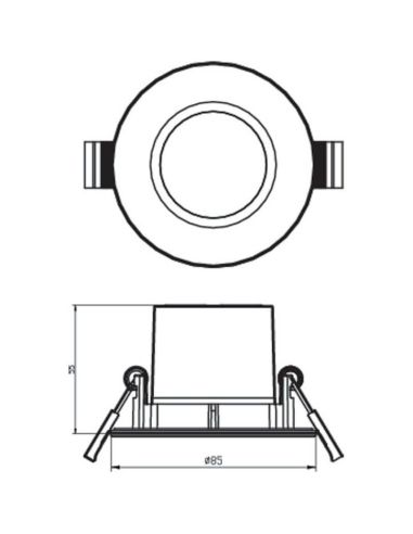 Dimensione Spot Encastrable Imperméable Dive IP65R SL261 5.5W 410Lm Dimmable Lumière Naturelle 4000K 8719514253582 | leonleds
