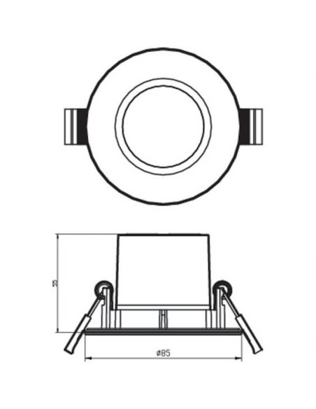 Dimensione Foco empotrable estanco Dive IP65R SL261 5,5W 410Lm Dimmable Luz Natural 4000K 8719514253582 | LeonLeds
