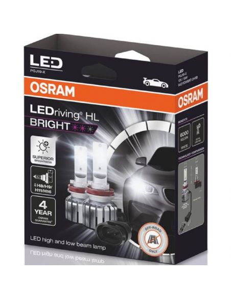 Ampoules LED H8/H11/H16/H9 12V LEDriving HL BRIGHT 64211DWBRT 2 Und. 4062172315951 | leonleds