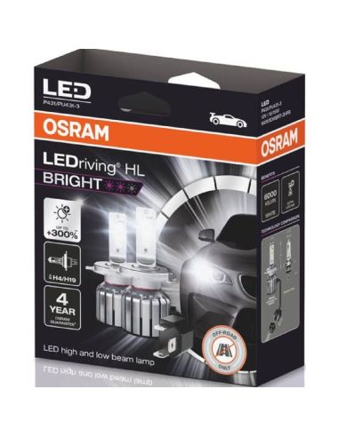 Bombilla LED H4 / H19 potente 12V + 300% mas de luz LEDriving HL Bright 64193DWBRT-2HFB Osram | LeonLeds