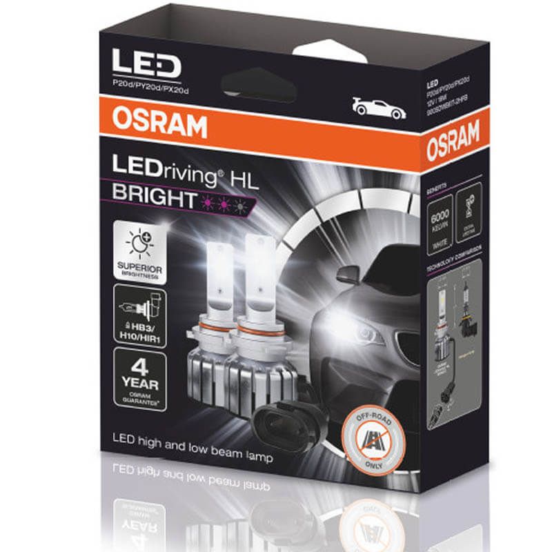 OSRAM LEDriving HL BRIGHT LED HB3 / H10 / HIR1 12V 19W P20d/X/Y 6000K -  9005DWBRT-2HFB