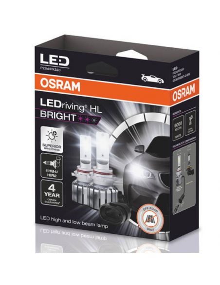 Lâmpada LED HB4 HIR2 12V LEDriving HL BRIGHT 9006DWBRT 2 Und. 4062172315999 | leonleds