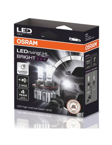 Bombilla LED H13 12V LEDriving HL BRIGHT 9008DWBRT 2 Unds. Osram | LeonLeds