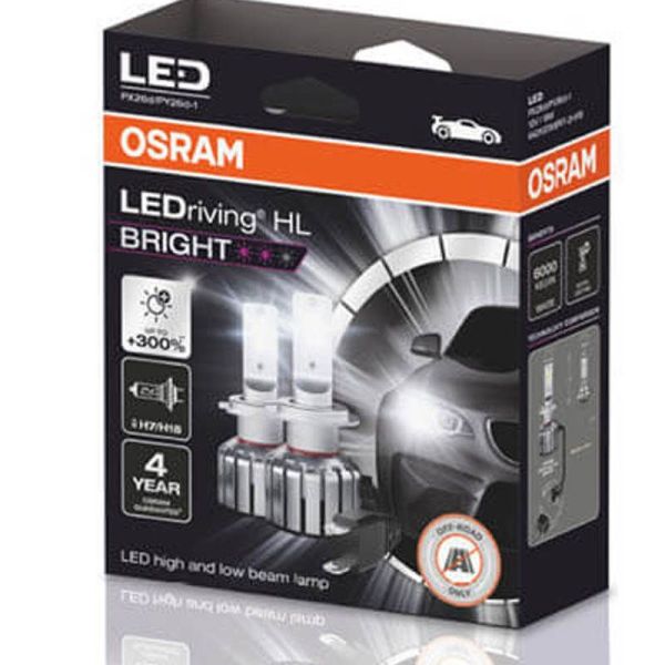 Ampoules LED H7 H18 12V LEDriving HL BRIGHT 64210DWBRT 2 Und. Osram | leonleds