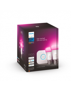 Kit de inicio 2 bombillas inteligentes E27 White and color ambiance + regulador 2