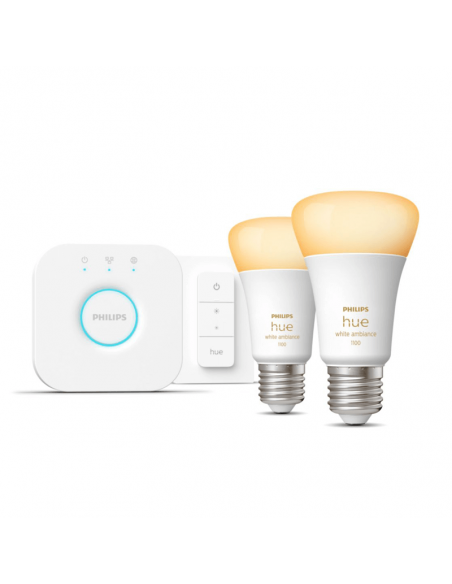 Kit de inicio 2 bombillas inteligente E27 White ambiance + dimmer