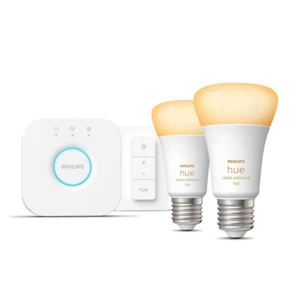 Kit de inicio 2 bombillas inteligente E27 White ambiance + dimmer