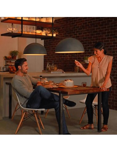 Kit de inicio 2 bombillas inteligente E27 White ambiance + dimmer ambiente