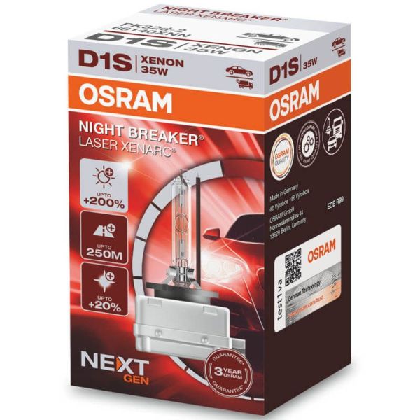 Ampoule Xénon D1S Night Breaker Laser Nouvelle Génération Xenarc 66140XNN Osram | leonleds