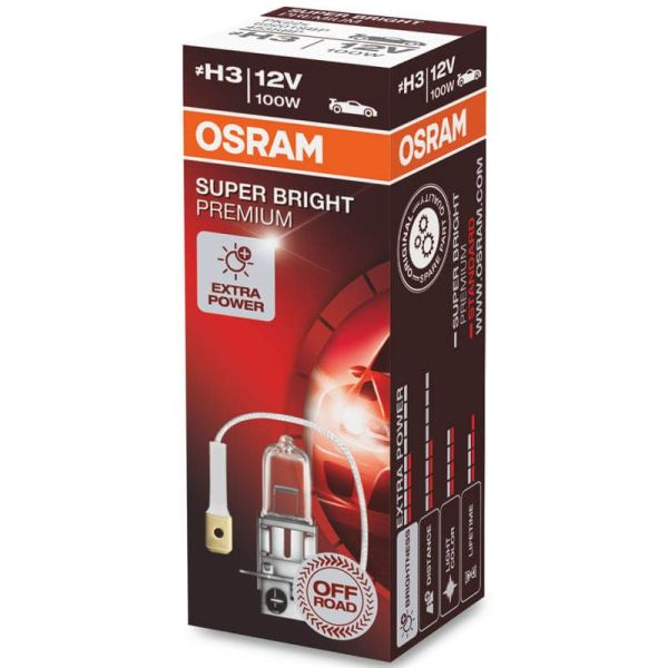 Bombilla H3 de 100W muy potente 12V Super Bright Premium 2.300Lm 62201SBP | LeonLeds