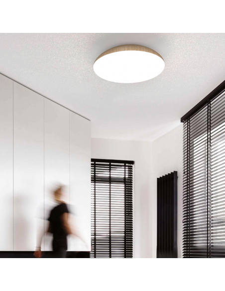 Plafón de techo redondo KAZZ madera ambiente