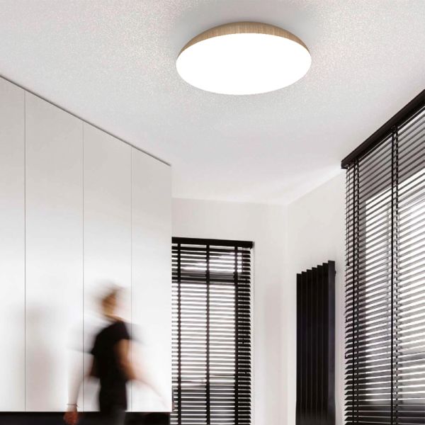 Plafonnier rond KAZZ bois d'ambiance