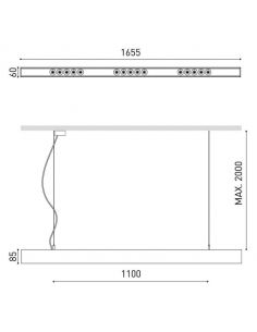 Suspension Foster noire 1600 ArkosLight 2