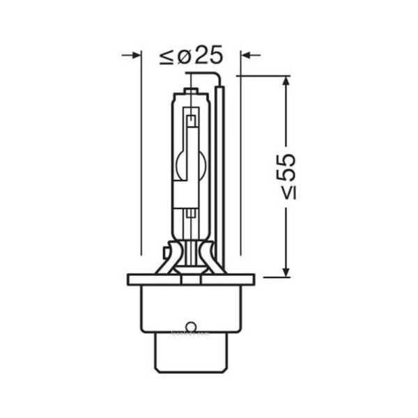 Dimensions Ampoule Xénon D4S Night Breaker Laser Nouvelle Génération 66440XNN Osram | LéonLeds