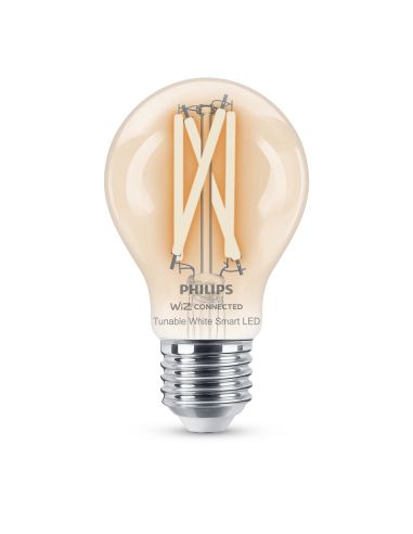 Ampoule LED intelligente avec filament transparent 7W - 60W A60 E27 2700K-6500K Wifi Wiz 8719514371965 Philips | leonleds