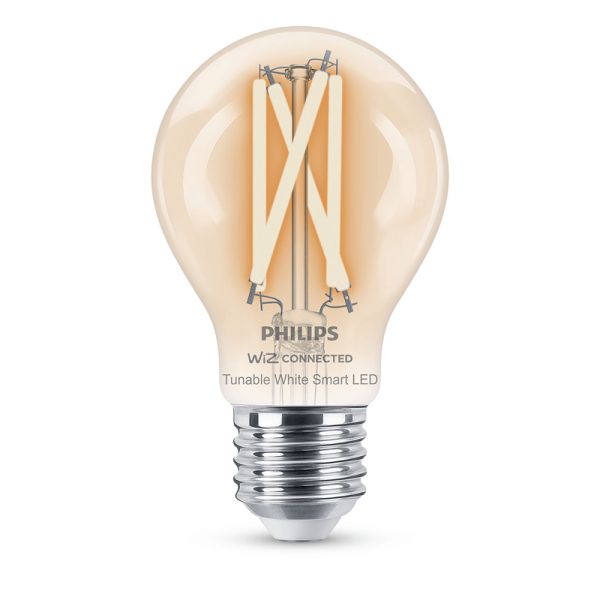 Ampoule LED intelligente avec filament transparent 7W - 60W A60 E27 2700K-6500K Wifi Wiz 8719514371965 Philips | leonleds